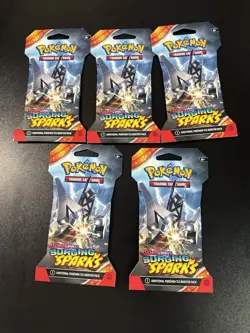 Pokemon TCG Surging Sparks Blister Packs Lot of 5 - Factory Sealed UNWEIGHED - Image 1
