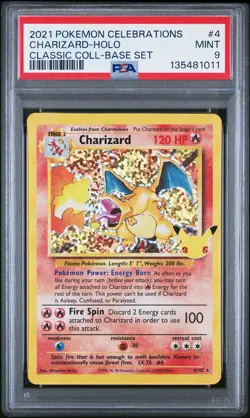 2021 POKEMON CELEBRATIONS CLASSIC COLL #4 CHARIZARD-HOLO PSA 9 - Image 1