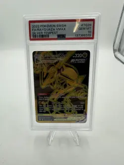 2022 POKEMON SWORD & SHIELD SILVER TEMPEST #TG29 FULL ART/RAYQUAZA VMAX PSA 10 - Image 1