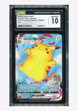 Pokemon CGC 10 GEM MINT Surfing Pikachu VMAX RRR 2021 022/028 S8a Japanese - Image 1