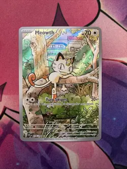 Meowth 106/094 Phantasmal Flames Holo Illustration Rare Pokemon English PFL NM - Image 1