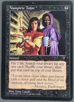 WOTC MTG Visions Vampiric Tutor (R) Rare Card in Sleeve - NM - Image 1