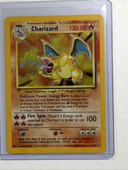 🔥CHARIZARD - THE HOLY GRAIL!🔥4/102 Holo Base Set Unlimited Rare Pokemon Card - Image 1