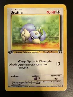 Dratini 53/82 1st Edition Team Rocket Set Pokemon Card DMG - Image 1