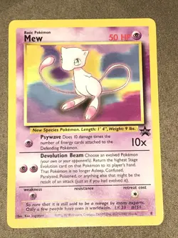 Pokemon Card Mew Black Star Promo 1999 NM - Image 1