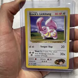 POKEMON Brock's Lickitung 41/132 -- Gym Heroes Vintage Nintendo LP+ Card WOTC - Image 1