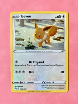 Eevee SWSH190 Pokemon Card Brilliant Stars 2022 Black Star Cosmos Holo Promo - Image 1