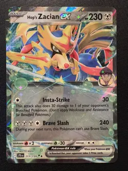 2025 Pokemon S&V Journey Together Hop’s Zacian EX 111/159 DOUBLE RARE HOLO Card! - Image 1
