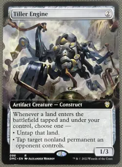 Near Mint, English - 1 x MTG Tiller Engine - Extended Art Commander: Dominaria U - Image 1