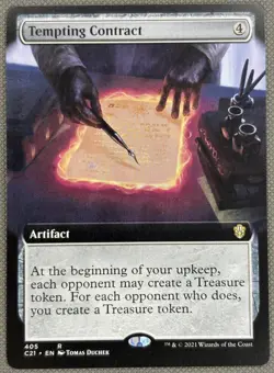 1x Tempting Contract (Extended Art) NM Eng MTG - Commander 2021 - Image 1