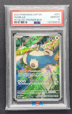 2023 POKEMON EVP EN SNORLAX 151 ELITE TRAINER BOX PSA 10 GEM MINT - Image 1