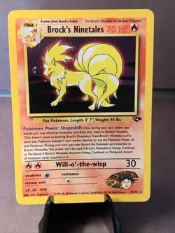 Pokemon TCG Brock's Ninetales 3/132 Gym Challenge 2000 Holo Rare WOTC VTG LP - Image 1