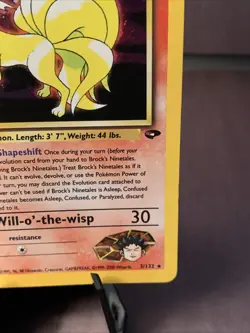 Pokemon TCG Brock's Ninetales 3/132 Gym Challenge 2000 Holo Rare WOTC VTG LP - Image 4