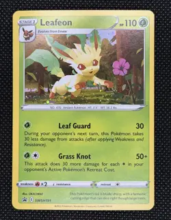 Pokemon TCG Black Star Promo SWSH191 Leafeon Holo SWIRL Near Mint - Image 2