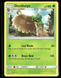 Decidueye #11/149 SM Base Set Pokemon LP - Image 1