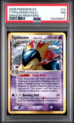 TYPHLOSION HOLO 12/101 DRAGON FRONTIERS POKEMON PSA 7 - Image 1