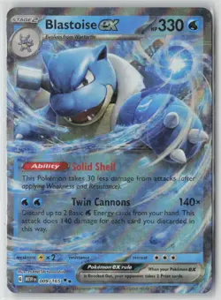 Pokemon Blastoise ex #009/165 SV: Scarlet & Violet 151 Near Mint or Better - Image 1