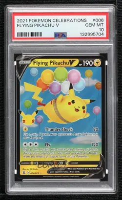 Full Art - Flying Pikachu V Pokemon Celebrations PSA 10 GEM MT - Image 1