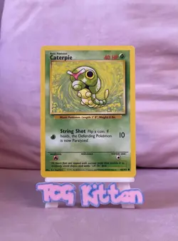 Caterpie 45/102 Base Set - Common - Pokemon TCG - LP/MP - WOTC - TCGKITTEN - Image 1
