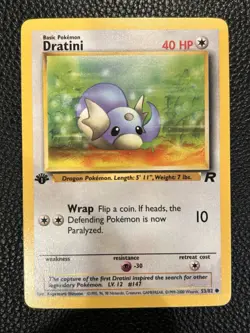 2000 Pokemon TCG Team Rocket Dratini 1st Edition 53/82 - Image 1