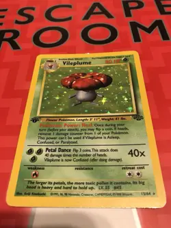 Vileplume 1st Edition Holo Rare 15/64 Jungle WOTC Pokemon TCG 1999 - Image 1