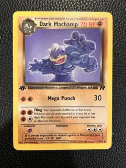 Pokemon Dark Machamp TCG 27/82 1st Edition Nonholo Rare Rocket - Image 1