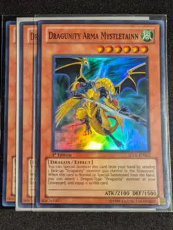 Yugioh - 3x Dragunity Arma Mystletainn SDDL-EN002 1st Edition Super Rare NM - Image 1