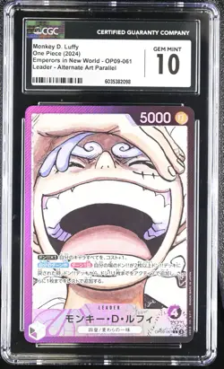 CGC 10 GEM MINT JAPANESE ONE PIECE 2024 Monkey D. Luffy OP09-061 EMPEROR MQ - Image 1