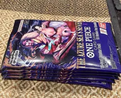 One Piece Op-14 Sleeved Booster Pack The Azure Sea’s Seven LOT OF 5 PACKS 🔥 - Image 1
