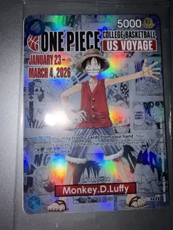 🔥🏀One Piece Monkey D Luffy College Basketball Card Rutgers Collab🔥🏀 - Image 1