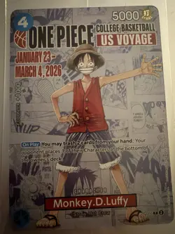 🔥🏀One Piece Monkey D Luffy College Basketball Card Rutgers Collab🔥🏀 - Image 3