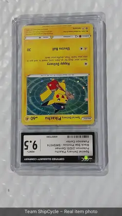Special Delivery Pikachu SWSH074 SWSH Black Star Promo Card CGC 95 Error G2U - Image 5