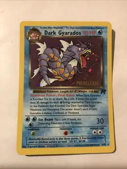Dark Gyarados 8/82 Holo Team Rocket Prerelease Promo Pokemon Card - NM - Image 1