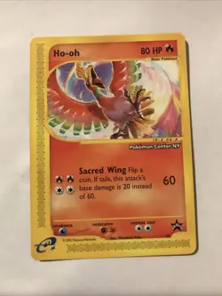 Pokemon Card Ho-oh Wizards of the Coast Series #52 Black Star Promo - Image 1