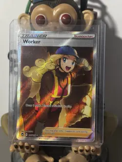 Pokemon TCG Worker Silver Tempest Full Art Trainer Ultra Rare Holo Card 195/195 - Image 1