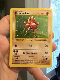 Hitmonchan - 7/102 - Pokemon TCG Base Set Shadowless Holo Rare Card WOTC MP - Image 1
