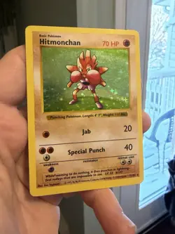 Hitmonchan - 7/102 - Pokemon TCG Base Set Shadowless Holo Rare Card WOTC MP - Image 3