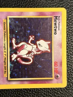 Pokemon Mewtwo TCG Base Set Holo Unlimited Rare Card 10/102 LP Condition - Image 2