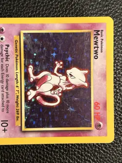 Pokemon Mewtwo TCG Base Set Holo Unlimited Rare Card 10/102 LP Condition - Image 3