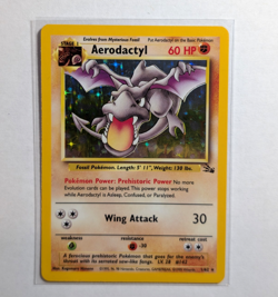 Pokemon TCG Aerodactyl Fossil Holo Rare Card 1/62 Unlimited - Image 1