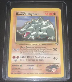 Brock's Rhyhorn Gym Heros ⭐Rare Vintage⭐ Pokemon Card 22/132 NEAR MINT 🔥 - Image 1