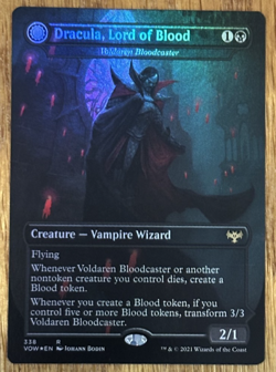 MTG Innistrad Crimson Vow, Dracula, Lord of Blood / Dracula, Lord of Bats - Foil - Image 1