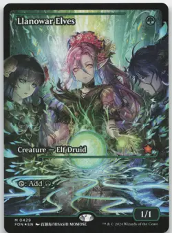 Llanowar Elves (Showcase) NM Foil M Foundations 429 - Image 1