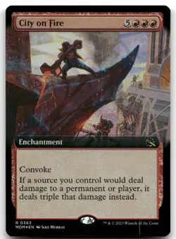 City on Fire (Extended Art) NM Foil R March of the Machine 363 - Image 1