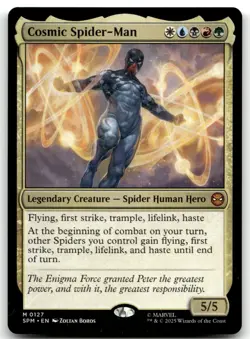 Cosmic Spider-Man NM Normal Legendary Creature - Spider Human Hero M Marvel's Sp - Image 1
