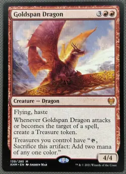 Goldspan Dragon NM Kaldheim 2021 Expansion/Mythic #139 - Image 1