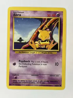 ABRA - Base Set - 43/102 - Common - Pokemon Card - Unlimited Edition - NM - Image 1