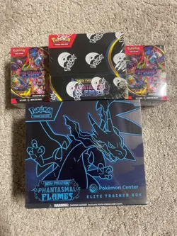 Phantasmal Flames Pokemon Center ETB, Booster Box & 2x Booster Bundles - Image 1