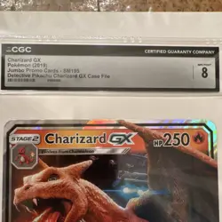 Pokemon 2019 Charizard GX Jumbo Promo Holo SM195 Detective Pikachu CGC 8 - Image 3