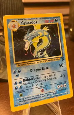 Pokemon Gyarados Base Set Holo Rare 100 HP English Card 6/102 1999 - Image 5
